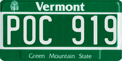 VT license plate POC919