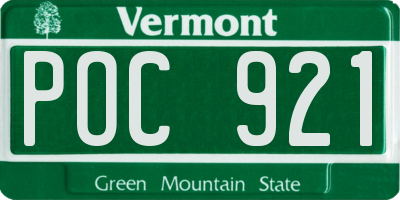 VT license plate POC921