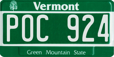 VT license plate POC924