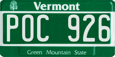 VT license plate POC926