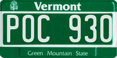 VT license plate POC930