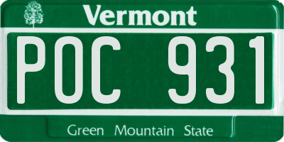 VT license plate POC931