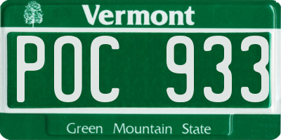 VT license plate POC933