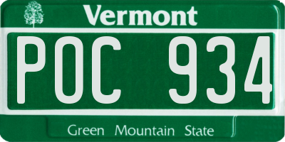 VT license plate POC934