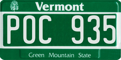 VT license plate POC935