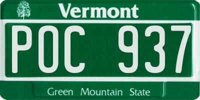VT license plate POC937