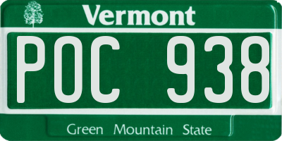VT license plate POC938