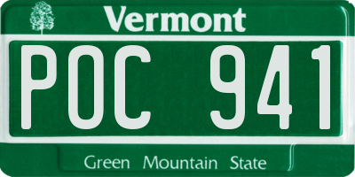 VT license plate POC941