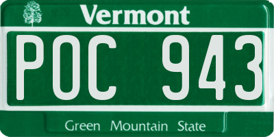 VT license plate POC943