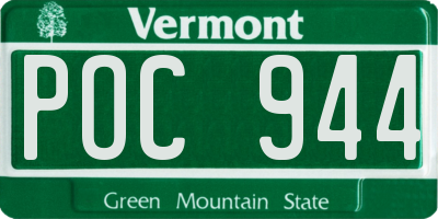 VT license plate POC944