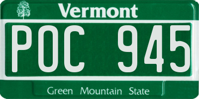 VT license plate POC945