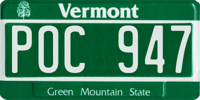 VT license plate POC947