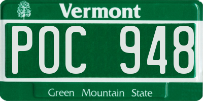 VT license plate POC948