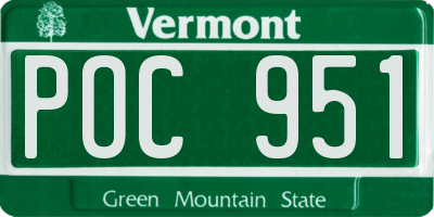 VT license plate POC951