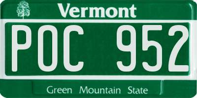 VT license plate POC952