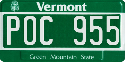 VT license plate POC955