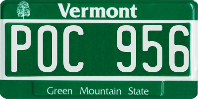 VT license plate POC956