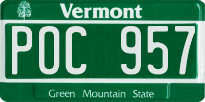 VT license plate POC957