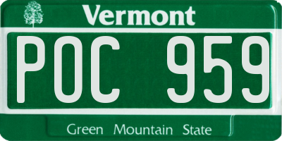 VT license plate POC959