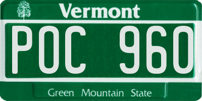 VT license plate POC960