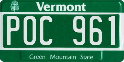 VT license plate POC961