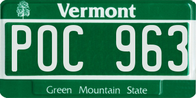 VT license plate POC963
