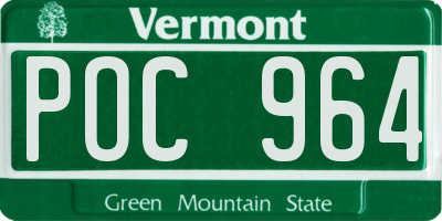 VT license plate POC964