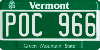 VT license plate POC966