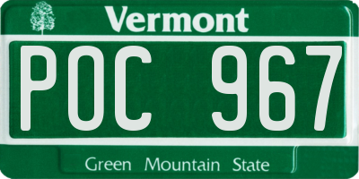 VT license plate POC967