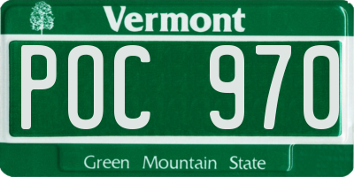 VT license plate POC970