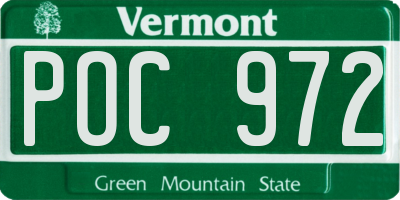 VT license plate POC972