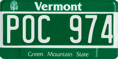VT license plate POC974