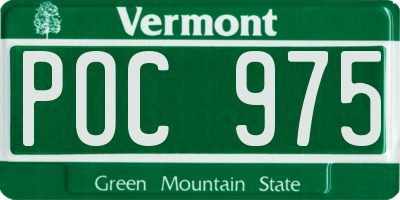 VT license plate POC975