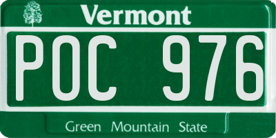 VT license plate POC976