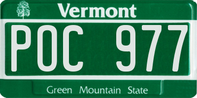 VT license plate POC977
