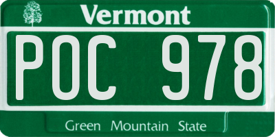 VT license plate POC978