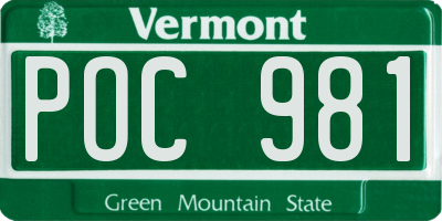 VT license plate POC981