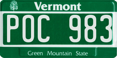 VT license plate POC983