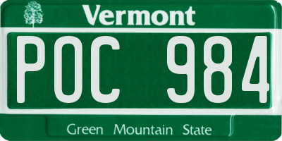 VT license plate POC984