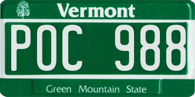 VT license plate POC988