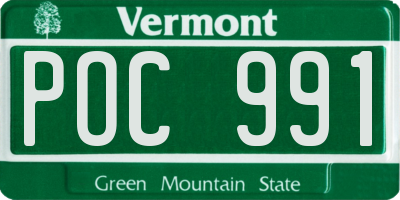 VT license plate POC991