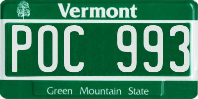 VT license plate POC993