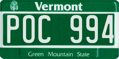 VT license plate POC994