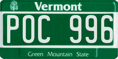 VT license plate POC996