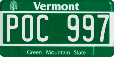 VT license plate POC997