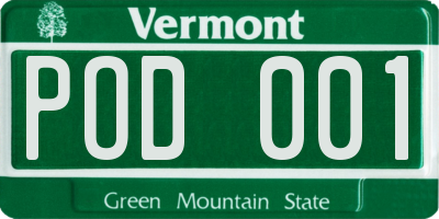 VT license plate POD001