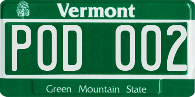 VT license plate POD002
