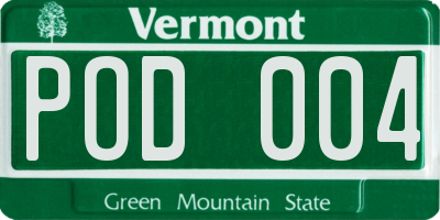 VT license plate POD004
