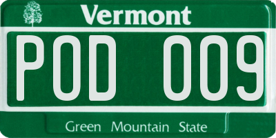 VT license plate POD009