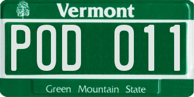 VT license plate POD011